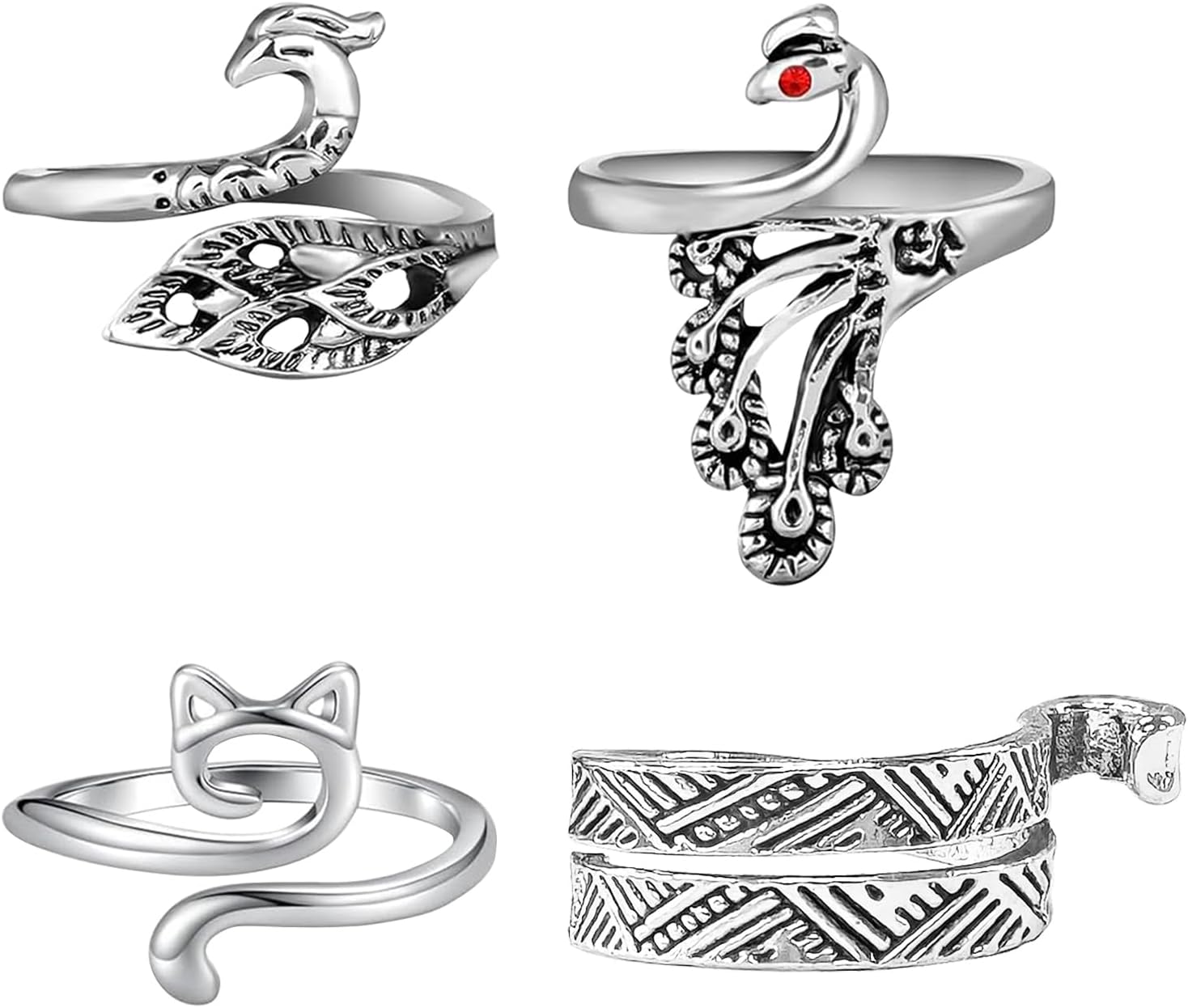 4pcs Knitting Crochet Loop Ring for Fingers Metal Open Yarn Guide Crochet Rings - view 10