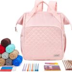 HOMEST Knitting Bag Backpack, Crochet Storage Organizer, Large Yarn Holder with Custom Front Pocket for Croche - view 7
