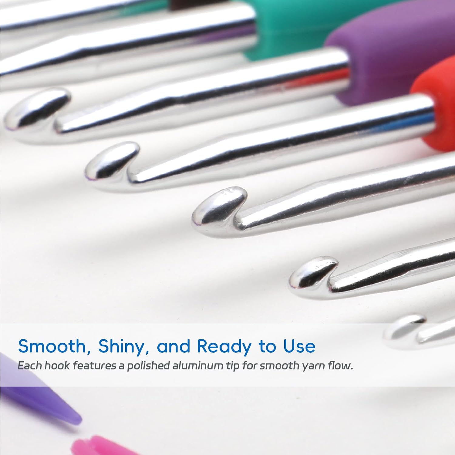 9PCS Ergonomic Crochet Hooks Set by Flickzo – Aluminum Crochet Hook Set with Soft Silicone Handles (2-6mm), Cr - view 5