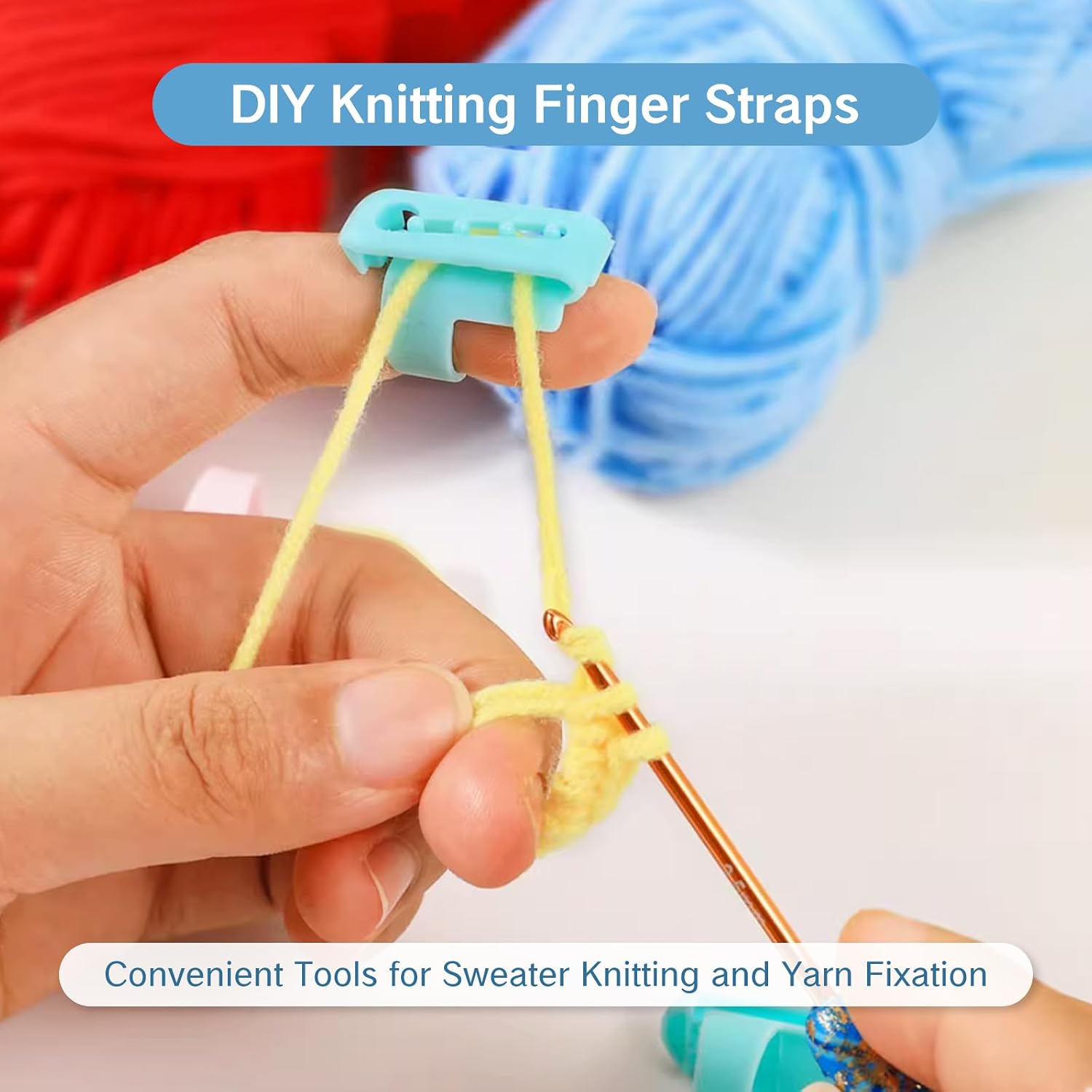 BRBASAP 8 Pieces Yarn Guide Rings for Crocheting Knitting Finger Holders for Yarn Separation Tension Control a - view 3