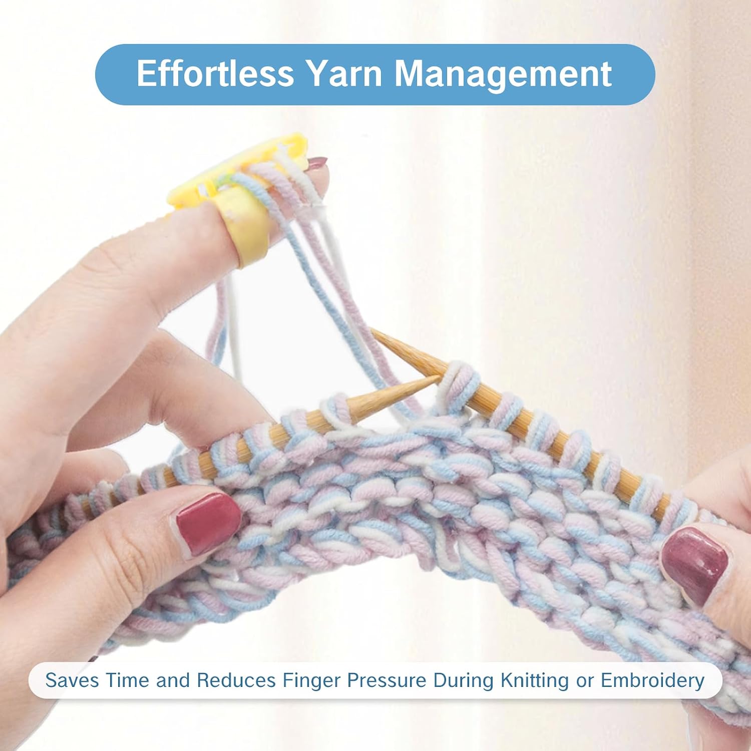 BRBASAP 8 Pieces Yarn Guide Rings for Crocheting Knitting Finger Holders for Yarn Separation Tension Control a - view 5