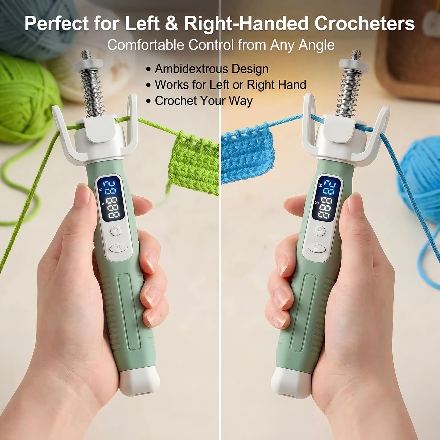 Crochet Tension Tool with Row & Stitch Counter, 2-in-1 Yarn Guide Regulator, Ergonomic for Arthritis Hands & B - view 7