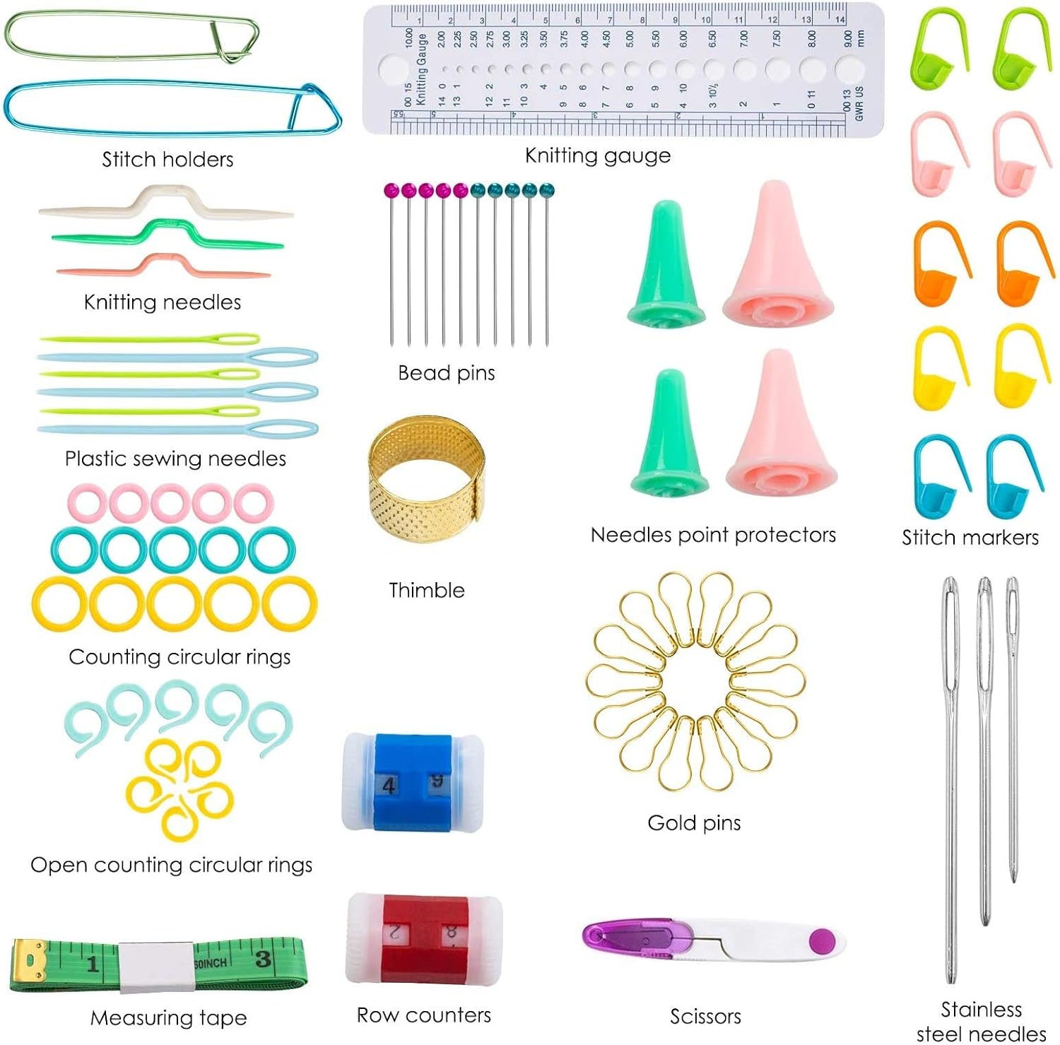 ELINKA Crochet Hooks Set,Crochet Needles for Yarn,102 Pcs Crochet Accessories with Storage Case,Ergonomic Knit - view 2