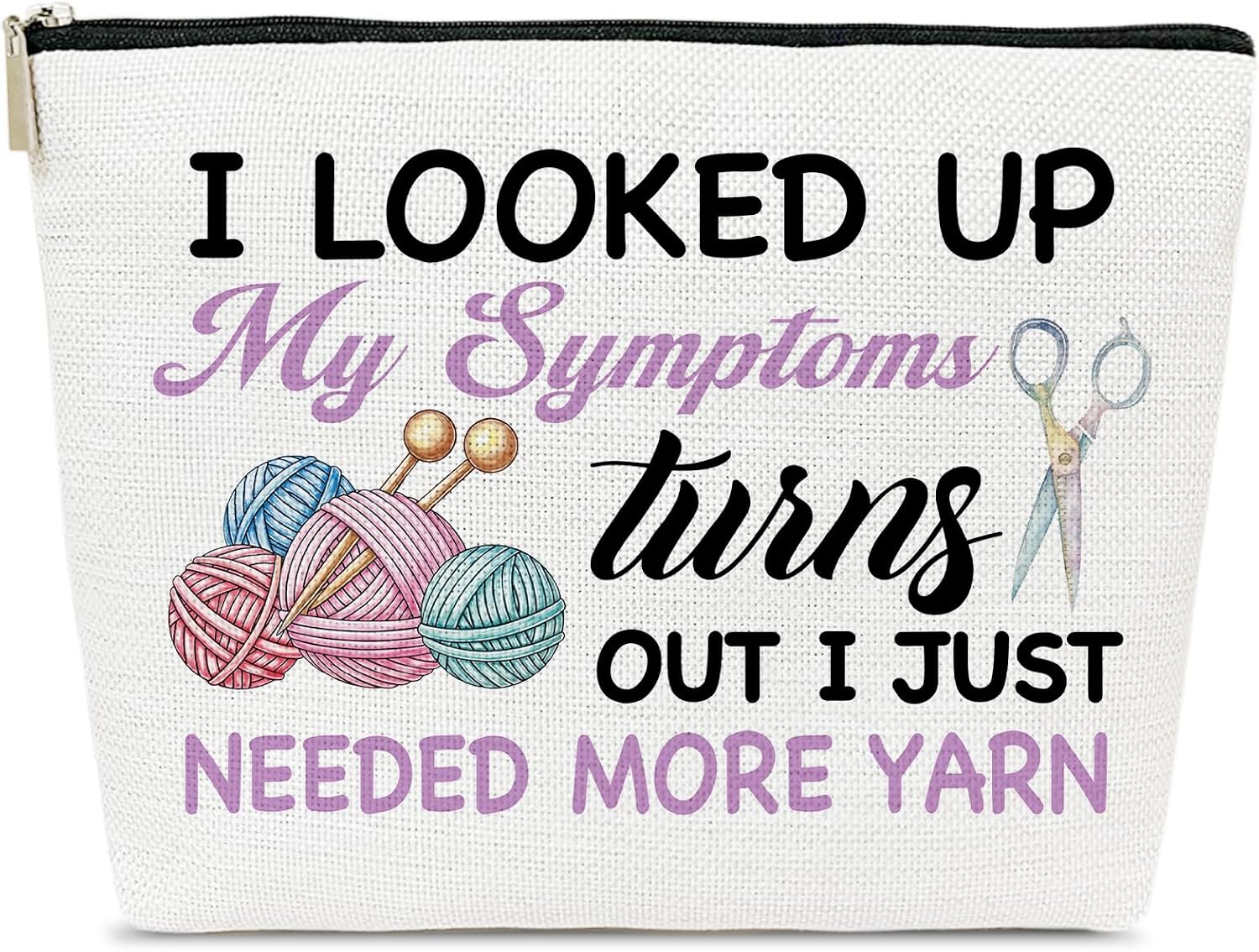 ELSGFHSU Crocheting Gifts for Women, Yarn Makeup Bag | Canvas Knitting Cosmetic bag, Yes I Really Do Need All  - view 8