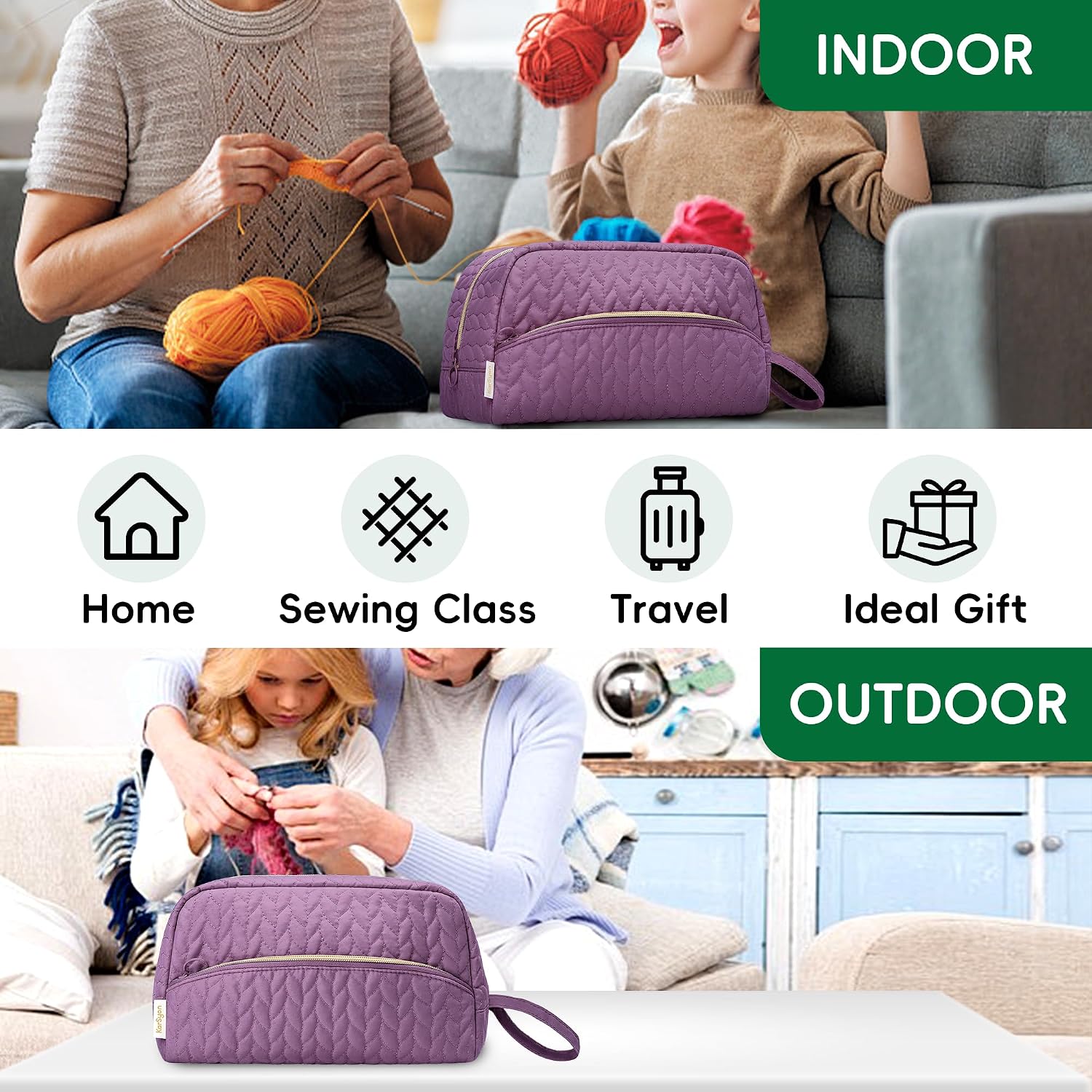 KarSyon Crochet Bag for Yarn Storage Knitting Crochet Supplies Accessories | Portable Small Crochet Hook Case  - view 7