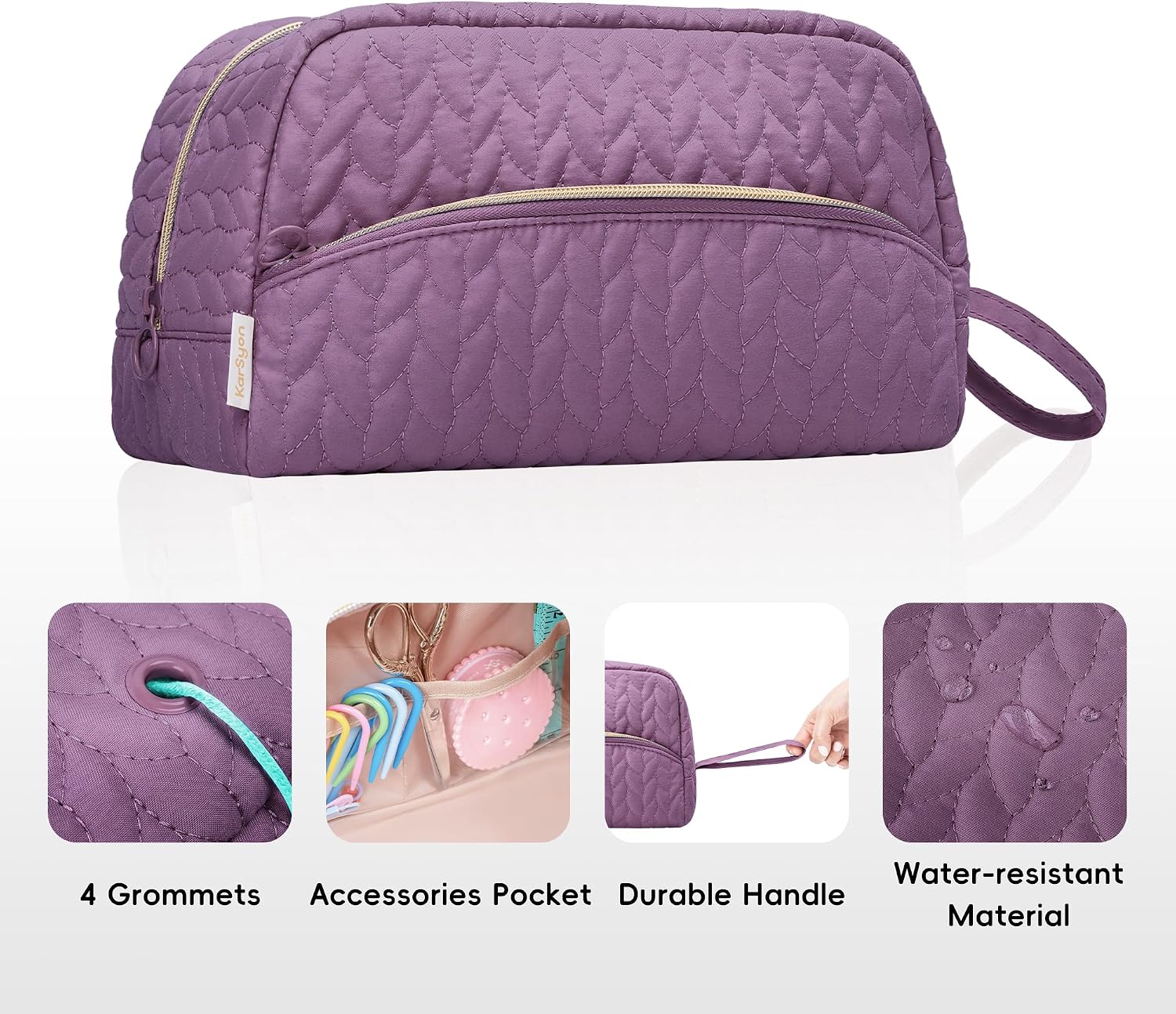 KarSyon Crochet Bag for Yarn Storage Knitting Crochet Supplies Accessories | Portable Small Crochet Hook Case  - view 2