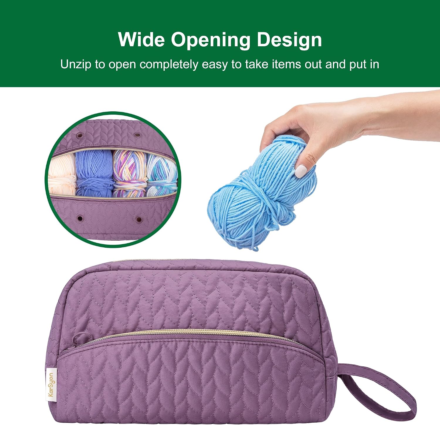 KarSyon Crochet Bag for Yarn Storage Knitting Crochet Supplies Accessories | Portable Small Crochet Hook Case  - view 6