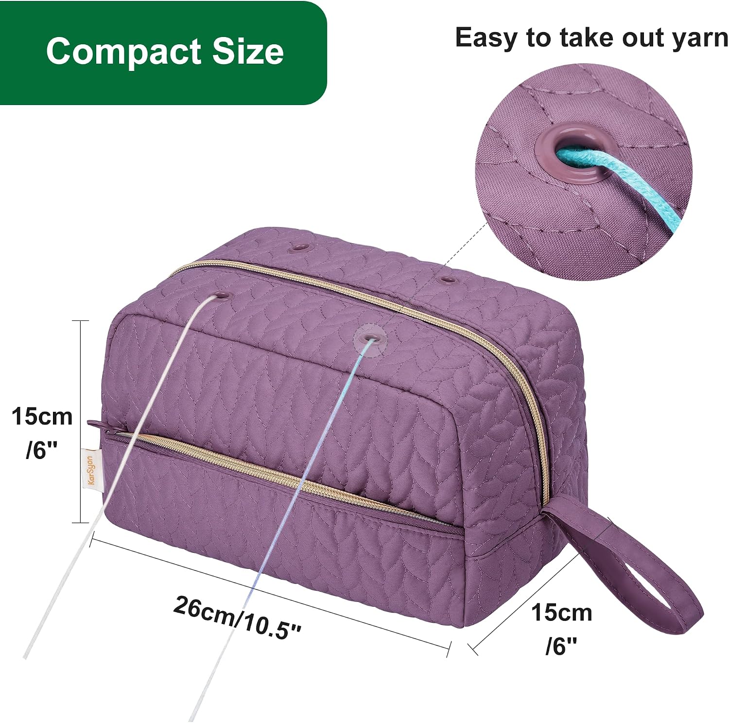 KarSyon Crochet Bag for Yarn Storage Knitting Crochet Supplies Accessories | Portable Small Crochet Hook Case  - view 5