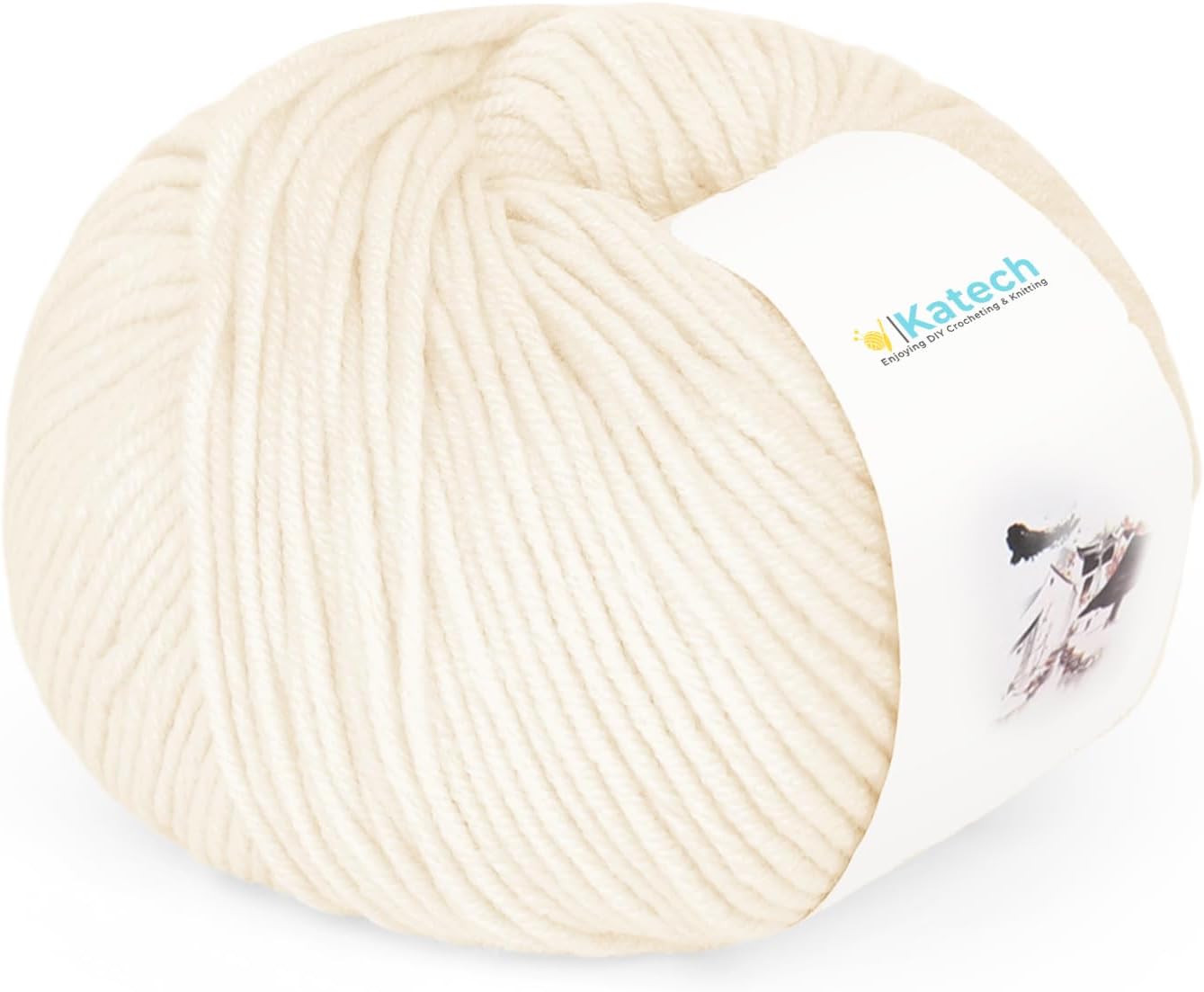 Katech Cotton Acrylic Blend Yarn for Crocheting-Crochet Yarn Set (Beige | 55% Cotton 45% Acrylic#3 DK (Light)-
