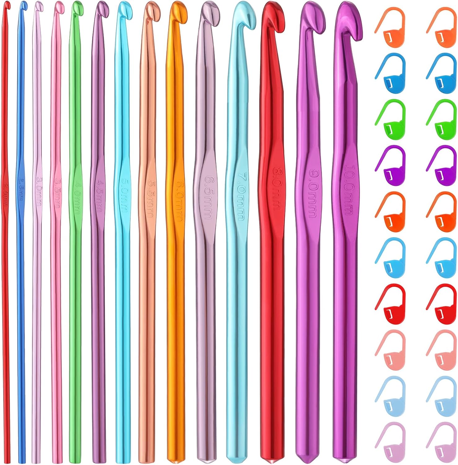 Mayboos 96 Pack Crochet Hooks Set, Ergonomic Crochet Hooks Weave Yarn Kits | with Storage Case and Crochet Nee - view 7