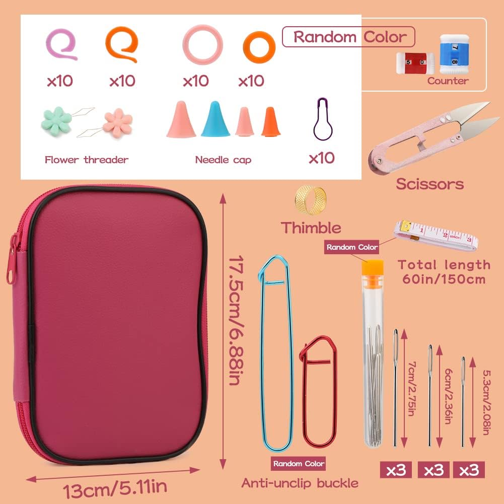 UzecPk 96 Pcs Crochet Hooks Kit, Medal Crochet Hooks Crochet Needles | Crochet Hooks Set with Storage Bag, Sti - view 2