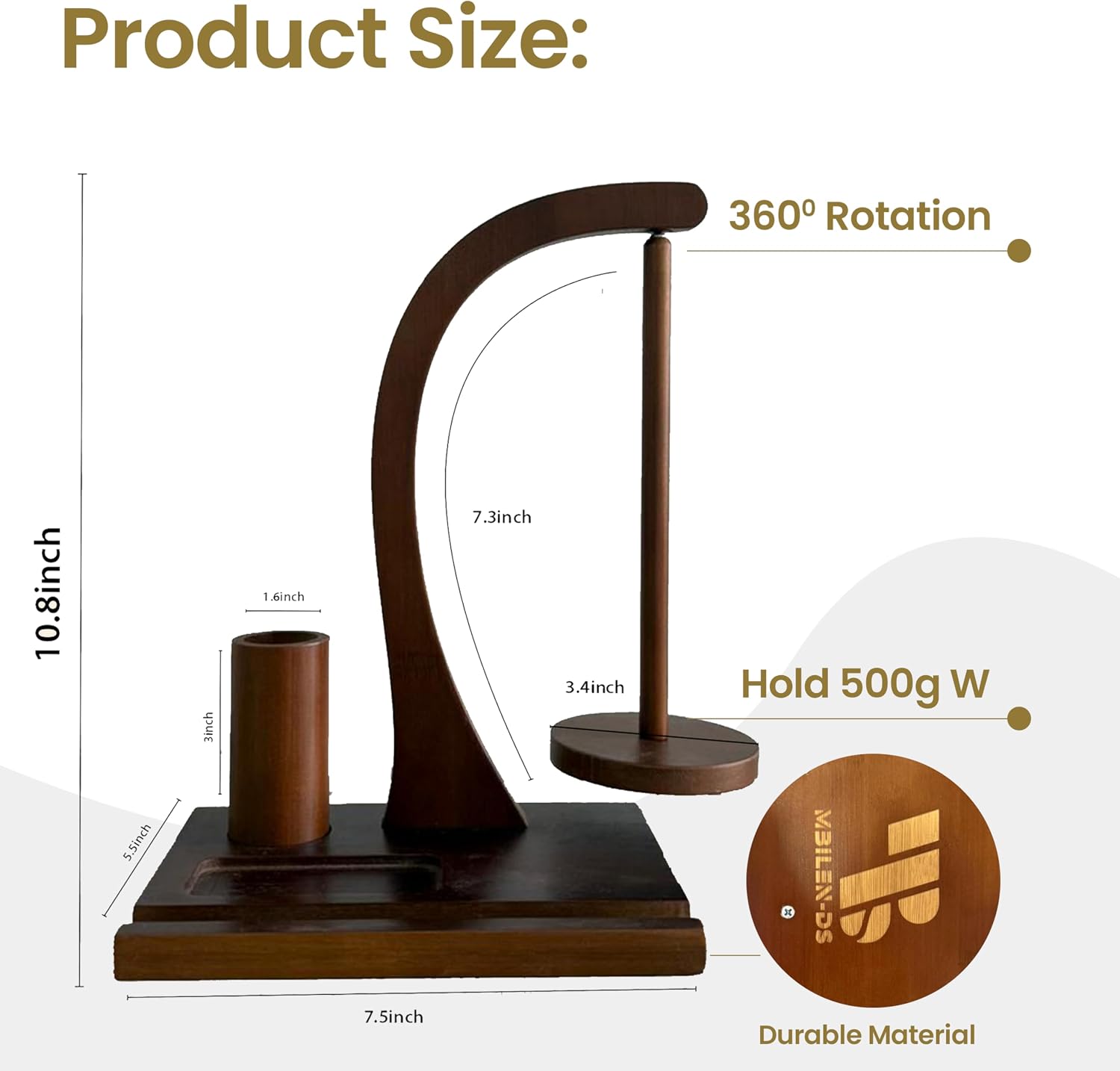 Yarn Holder for Crocheting and Knitting, High Strength Rotating Magnet, Wooden Crochet Yarn Spinner, Mobile Ho - view 2