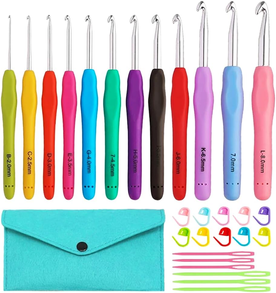 Yarniss Crochet Hooks,14 Size Ergonomic Crochet Hooks Set 2mm(B)-10mm(N) - view 11