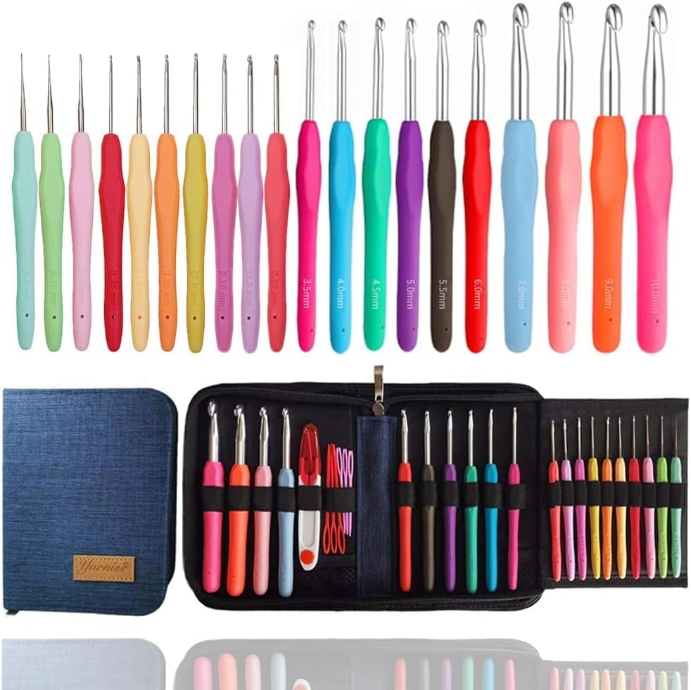 Yarniss Crochet Hooks,14 Size Ergonomic Crochet Hooks Set 2mm(B)-10mm(N) - view 10