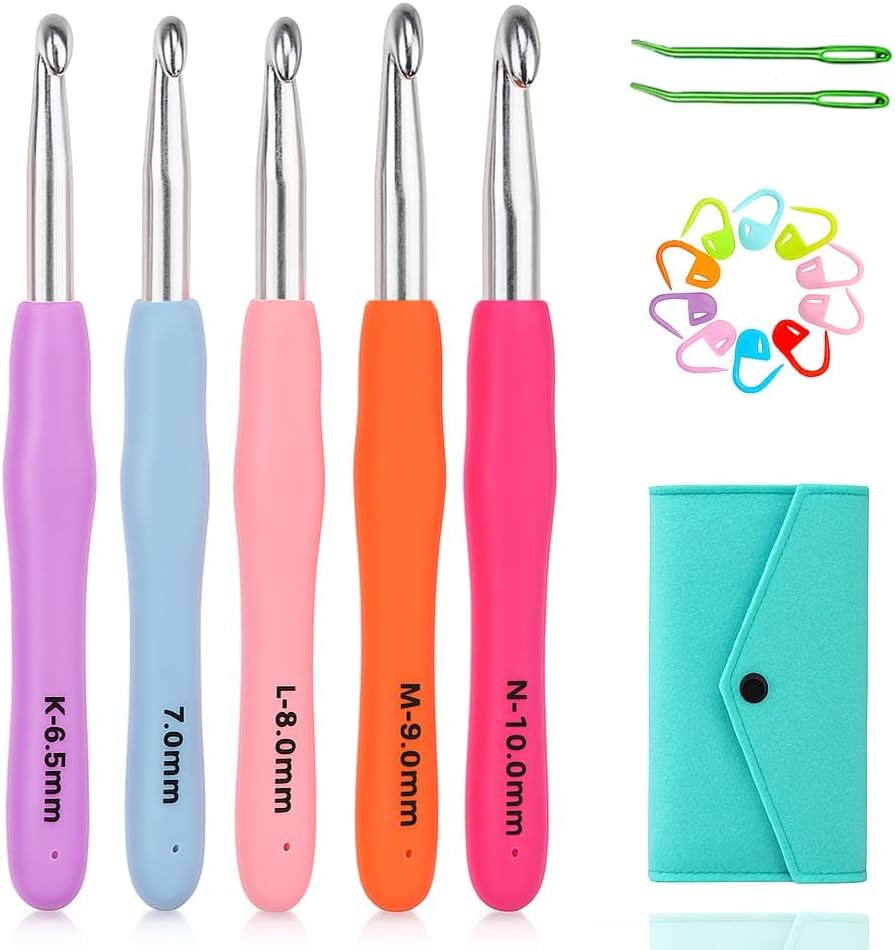 Yarniss Crochet Hooks,14 Size Ergonomic Crochet Hooks Set 2mm(B)-10mm(N) - view 9