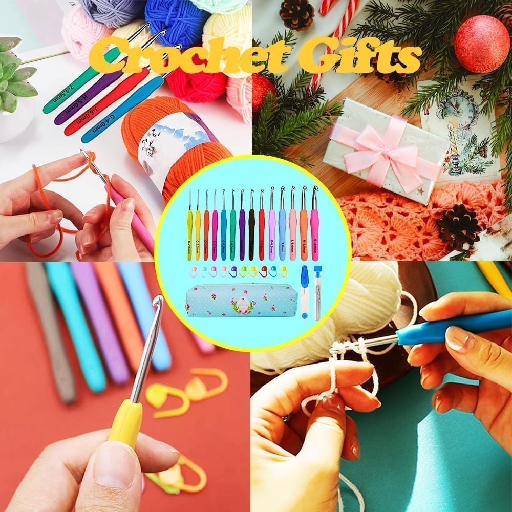 Yarniss Crochet Hooks,14 Size Ergonomic Crochet Hooks Set 2mm(B)-10mm(N) - view 6